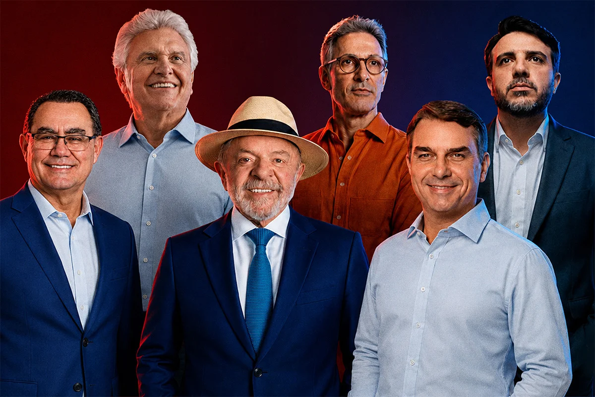 Augusto Cury, Ronaldo Caiado, Lula, Romeu Zema, Flávio Bolsonaro e Renan Santos