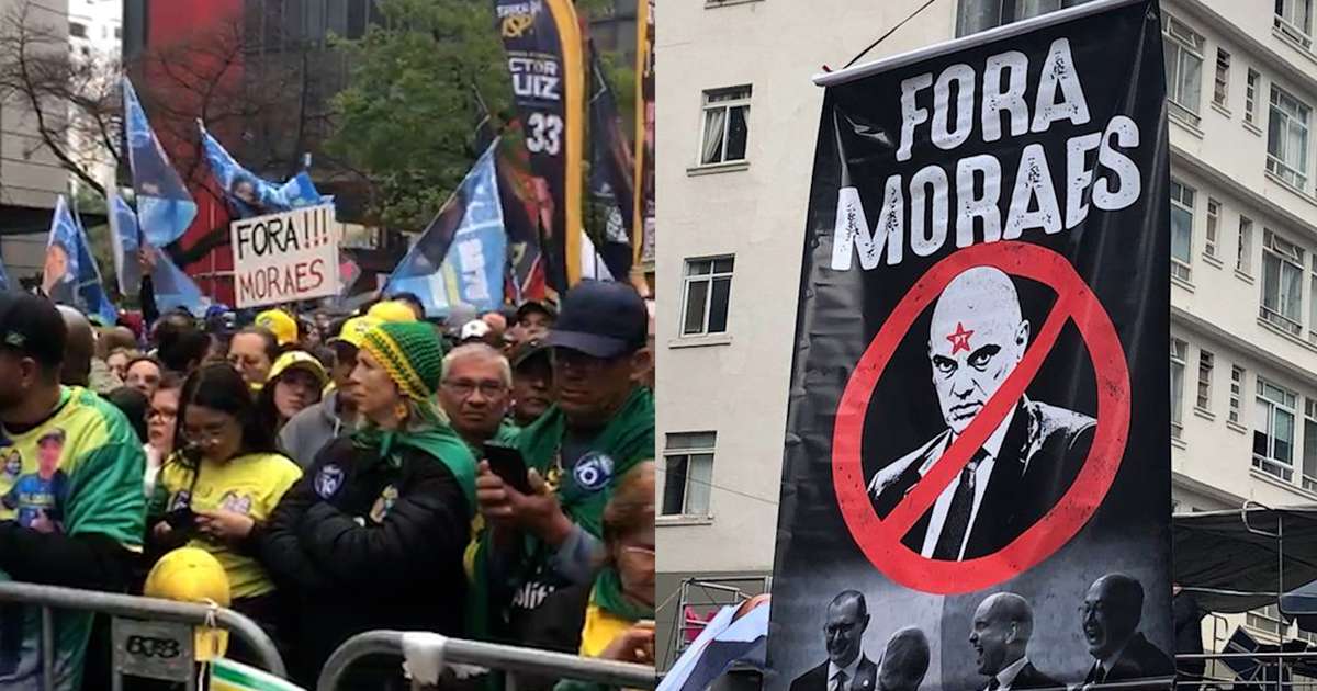Ato de Flávio Bolsonaro na Paulista começa com oração e críticas a Lula e Moraes