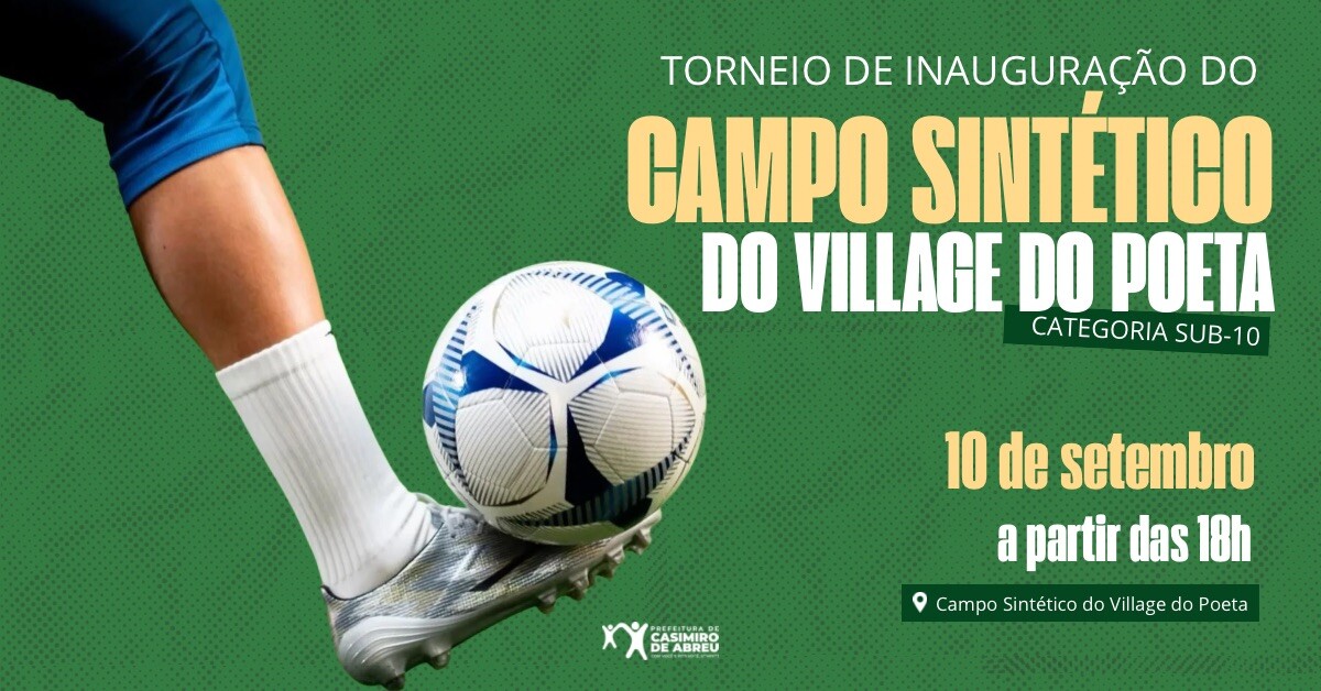 Casimiro de Abreu inaugura campo sintético no Village do Poeta nesta quinta-feira